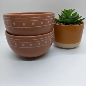 BOHO chic Ceramic polka dots bowls
